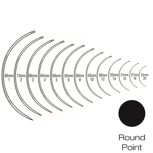 Suture Needles - Regular Curved (3/8 Circle) Round Bodied
